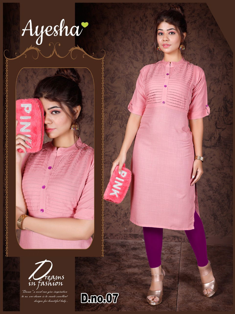 Ayesha Preet  Latest Fancy Designer Heavy Rayon Slub Plain Kurti Collection